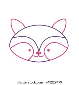silhouette cute raccoon head wild animal
