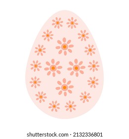 Silhouette cute spring Easter eggs with orange abstract patterns in pastel colors. Illustration colorful Easter eggs in flat style. Vector