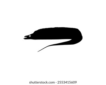 Silhouette of the Cutlass Fish, Flat Style, can use for Logo Gram, Art Illustration, Pictogram, or Graphic Design Element. Vector Illustration