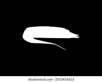 Silhouette of the Cutlass Fish, Flat Style, can use for Logo Gram, Art Illustration, Pictogram, or Graphic Design Element. Vector Illustration