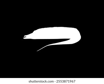 Silhouette of the Cutlass Fish, Flat Style, can use for Logo Gram, Art Illustration, Pictogram, or Graphic Design Element. Vector Illustration