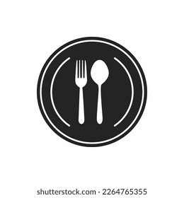 Silhouette de cubiertos. tenedor, cuchillo, cuchara. Menú de logotipo. Ilustración vectorial.