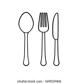 silhouette cutlery icon image design, vector illustration