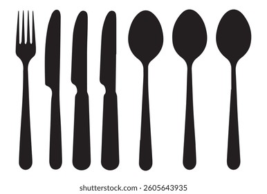 silhouette cutlery icon vector illustration cut out white background. vector eps file