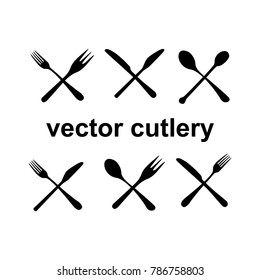silhouette cutlery vector icon