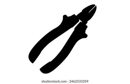 silhouette of cutting plier vector illustration