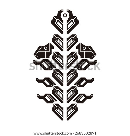 Silhouette of cyberpunk backbone element. suitable for technology and cyberpunk themed designs
