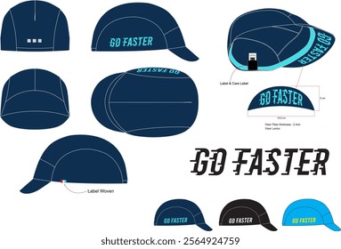 Silhouette Cycling Caps Go Faster Graphic Vector