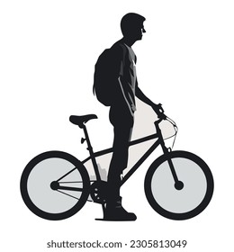 Silhouette cycling design over white