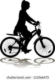 Silhouette of the cyclist