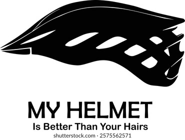 Silhouette of Cyclist helmet, helmet logo - biker helmet logo, healthy lifestyle