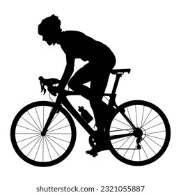 Silueta de ilustraciones vectoriales aisladas del macho ciclista