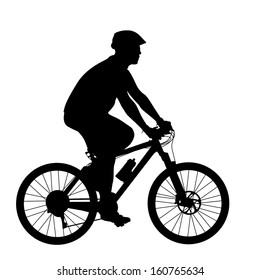 Silhouette of a cyclist male.  vector illustration.