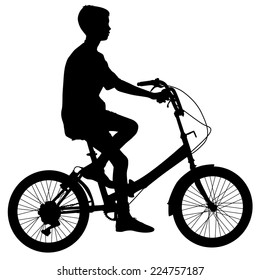 Silhouette of a cyclist male.  vector illustration.