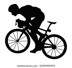 Silhouette of a cyclist male. vector illustration.