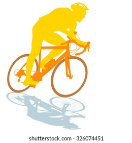 Silhouette of a cyclist male.  vector illustration.