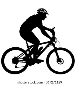 Silhouette of a cyclist male.  vector illustration.