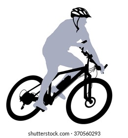 Silhouette of a cyclist male.  vector illustration.