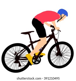 Silhouette of a cyclist male.  vector illustration.