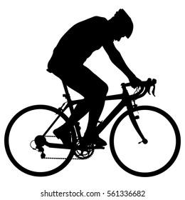 Silhouette of a cyclist male. vector illustration.