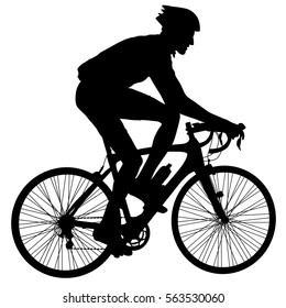 Silhouette of a cyclist male. vector illustration