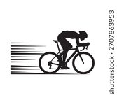 Silhouette of a cyclist in motion