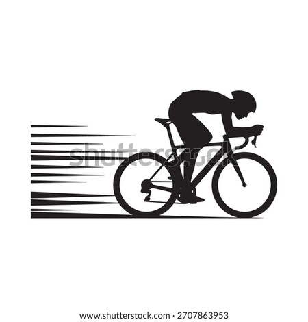 Silhouette of a cyclist in motion