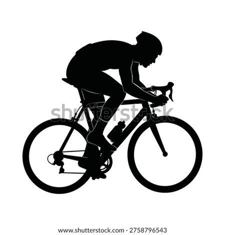 Silhouette of a cyclist in motion, emphasizing the intensity and focus of competitive road biking