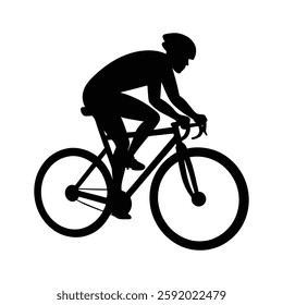 silhouette of a cyclist on a bicycle