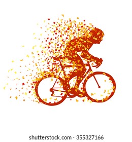 silhouette of a cyclist racing