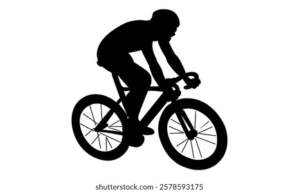 silhouette of Cyclist riding a bicycle