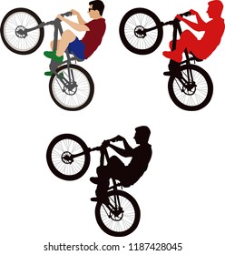 silhouette of cyclist - vector illustration

