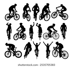 Silueta de una Ilustración vectorial ciclista