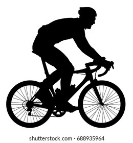 Silhouette of a cyclist, vector illustration