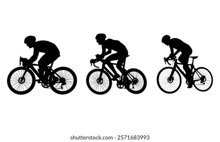 Silhouette of a cyclist vector illustration.  Suitable for cycling sports design element.