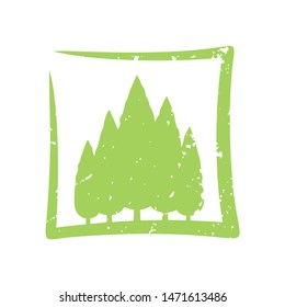 Silhouette cypress icon logo vector