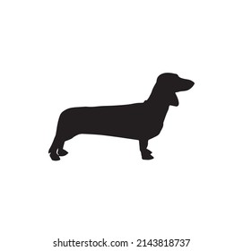 the silhouette of a dachshund. vector simple illustration