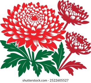 Silhouette dahlia flower black color only