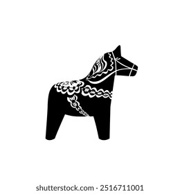 Silhouette of the A Dalecarlian horse or "dalahäst" (Dala horse) is a traditional carved, painted wooden statue of a horse originating in the Swedish province of Dalarna (Dalecarlia). Flat style