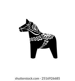 Silhouette of the A Dalecarlian horse or "dalahäst" (Dala horse) is a traditional carved, painted wooden statue of a horse originating in the Swedish province of Dalarna (Dalecarlia). Flat style