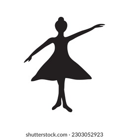 Silhouette dance icon logo vector