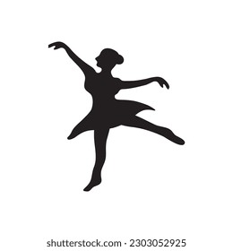 Silhouette dance icon logo vector