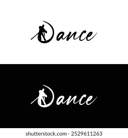 Silhouette Dance Logo mit eleganter Schrift Typografie