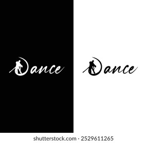 Silhouette Dance Logo mit eleganter Schrift Typografie