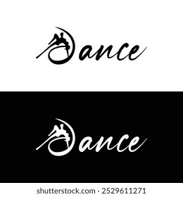 Silhouette Dance Logo mit eleganter Schrift Typografie