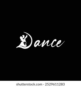 Silhouette Dance Logo mit eleganter Schrift Typografie