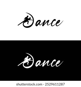 Silhouette Dance Logo mit eleganter Schrift Typografie