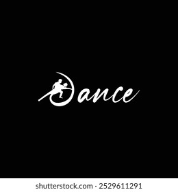 Silhouette Dance Logo mit eleganter Schrift Typografie