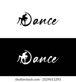 Silhouette Dance Logo mit eleganter Schrift Typografie