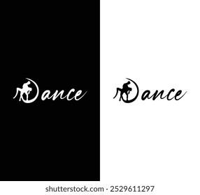 Silhouette Dance Logo mit eleganter Schrift Typografie